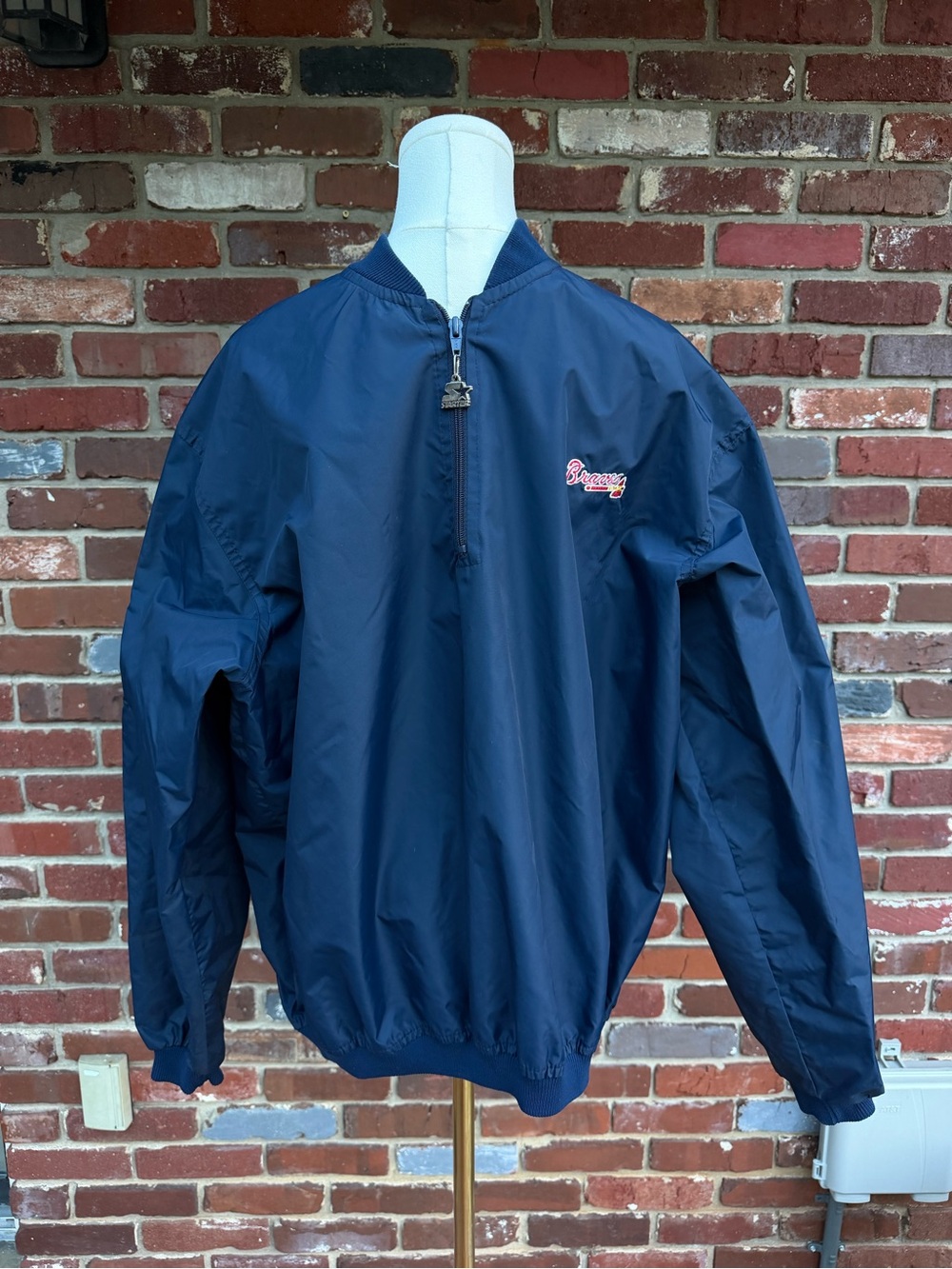 Vintage 90’s Atlanta Braves Starter 1/4 Zip Pullover Windbreaker Jacket MLB
